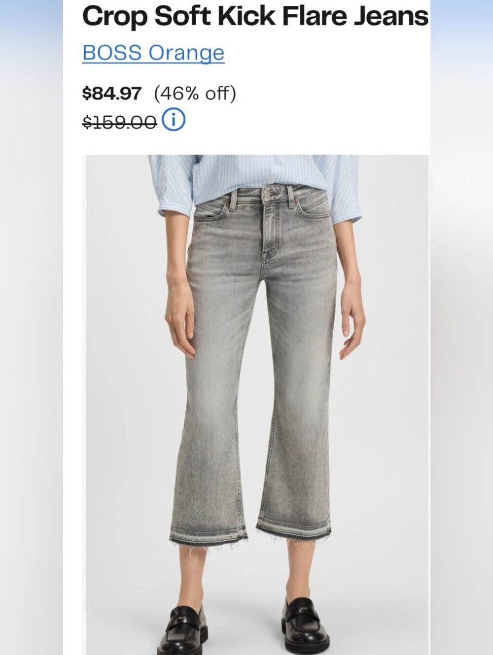 BOSS ORANGE Women's Light Gray Flare Jeans